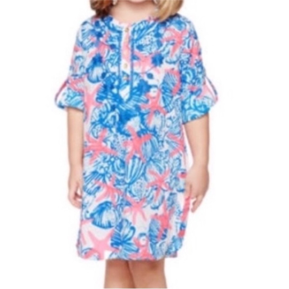 Lilly Pulitzer Atlee Tunic Dress She She Shells Print Cotton Girls Small - Picture 7 of 13